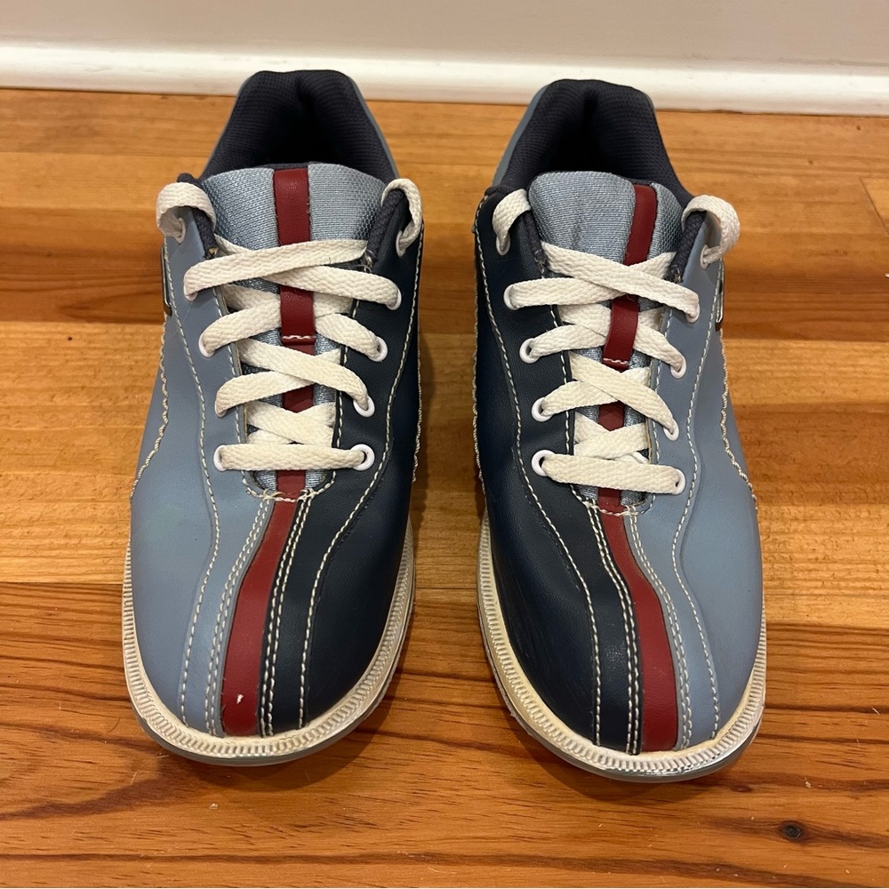 Dexter Slide Rite Split Toe Bowling Shoes Women 8 Blue Red Active Retro B4422-18 - Picture 3 of 14
